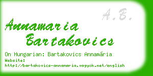 annamaria bartakovics business card