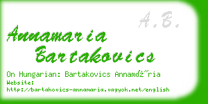 annamaria bartakovics business card